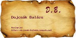 Dojcsák Balázs névjegykártya