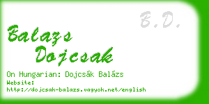 balazs dojcsak business card