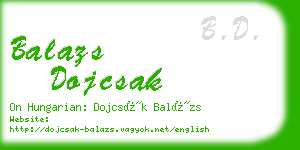 balazs dojcsak business card